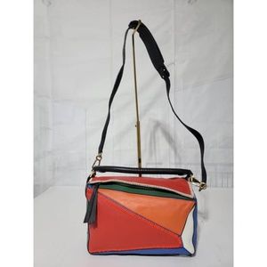 Authentic LOEWE Patchwork Puzzle Bag Multicolor Medium